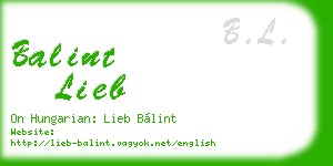 balint lieb business card